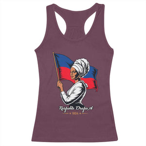 Respekte Drapo A 1804 Haitian Independence Day Racerback Tank Top Proud Haitian Woman Flag Heritage