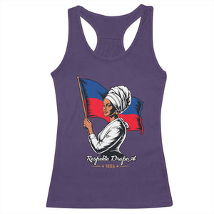 Respekte Drapo A 1804 Haitian Independence Day Racerback Tank Top Proud Haitian Woman Flag Heritage