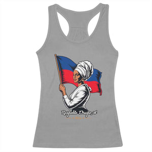 Respekte Drapo A 1804 Haitian Independence Day Racerback Tank Top Proud Haitian Woman Flag Heritage