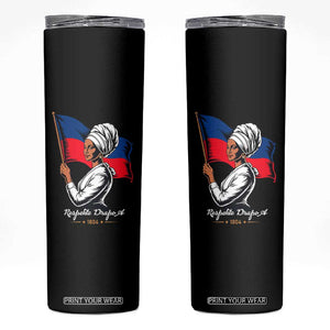 Respekte Drapo A 1804 Haitian Independence Day Skinny Tumbler Proud Haitian Woman Flag Heritage