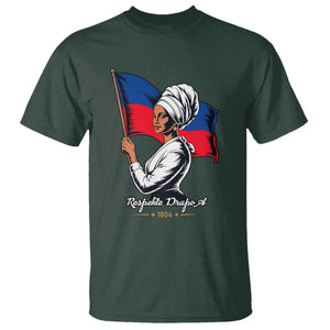 Respekte Drapo A 1804 Haitian Independence Day T Shirt Proud Haitian Woman Flag Heritage