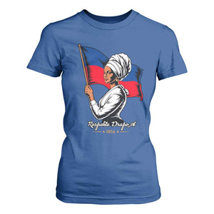 Respekte Drapo A 1804 Haitian Independence Day T Shirt For Women Proud Haitian Woman Flag Heritage
