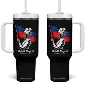 Respekte Drapo A 1804 Haitian Independence Day Tumbler With Handle Proud Haitian Woman Flag Heritage