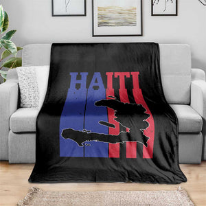 Vintage Retro Map of Haiti Throw Blanket Haitian Heritage Pride Travel Souvenir TS02 Print Your Wear