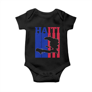 Vintage Retro Map of Haiti Baby Onesie Haitian Heritage Pride Travel Souvenir TS02 Black Print Your Wear