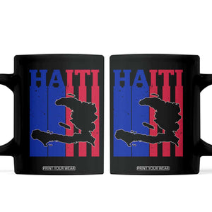 Vintage Retro Map of Haiti Coffee Mug Haitian Heritage Pride Travel Souvenir TS02 Black Print Your Wear