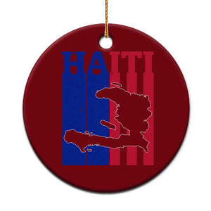 Vintage Retro Map of Haiti Ceramic Ornament Haitian Heritage Pride Travel Souvenir TS02 1pc Red Print Your Wear