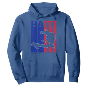 Vintage Retro Map of Haiti Hoodie Haitian Heritage Pride Travel Souvenir TS02 Royal Blue Print Your Wear