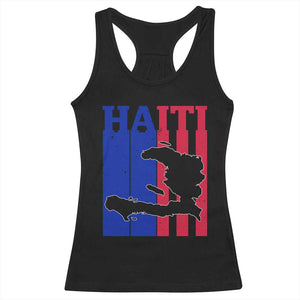 Vintage Retro Map of Haiti Racerback Tank Top Haitian Heritage Pride Travel Souvenir TS02 Black Print Your Wear