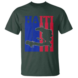 Vintage Retro Map of Haiti T Shirt Haitian Heritage Pride Travel Souvenir TS02 Dark Forest Green Print Your Wear