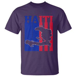 Vintage Retro Map of Haiti T Shirt Haitian Heritage Pride Travel Souvenir TS02 Purple Print Your Wear