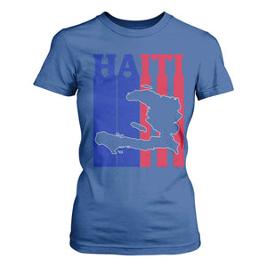 Vintage Retro Map of Haiti T Shirt For Women Haitian Heritage Pride Travel Souvenir TS02 Royal Blue Print Your Wear