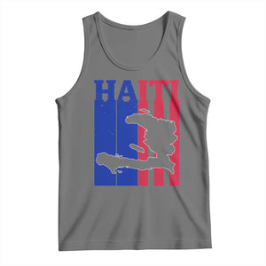 Vintage Retro Map of Haiti Tank Top Haitian Heritage Pride Travel Souvenir TS02 Black Heather Print Your Wear