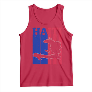 Vintage Retro Map of Haiti Tank Top Haitian Heritage Pride Travel Souvenir TS02 Red Print Your Wear