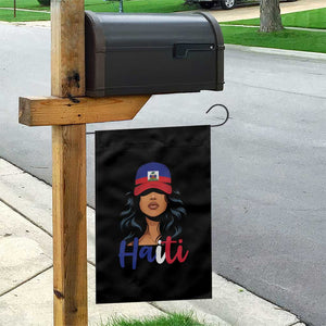 Beautiful Haitian Girl in Flag Baseball Cap Garden Flag Haiti Heritage Pride TS02 Print Your Wear
