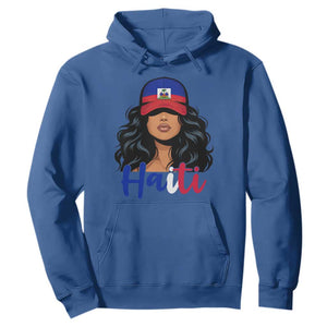 Beautiful Haitian Girl in Flag Baseball Cap Hoodie Haiti Heritage Pride TS02 Royal Blue Print Your Wear