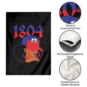 Haiti 1804 Curly Afro Queen Hoop Earrings Style Graphic Garden Flag Haitian Heritage Pride TS02 Print Your Wear
