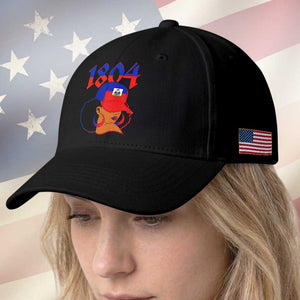 Haiti 1804 Curly Afro Queen Hoop Earrings Style Graphic Baseball Cap Haitian Heritage Pride TS02 Print Your Wear