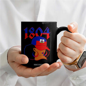 Haiti 1804 Curly Afro Queen Hoop Earrings Style Graphic Coffee Mug Haitian Heritage Pride TS02 Print Your Wear