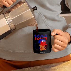 Haiti 1804 Curly Afro Queen Hoop Earrings Style Graphic Coffee Mug Haitian Heritage Pride TS02 Print Your Wear