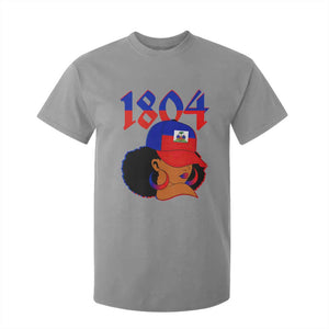 Haiti 1804 Curly Afro Queen Hoop Earrings Style Graphic T Shirt For Kid Haitian Heritage Pride TS02 Sport Gray Print Your Wear