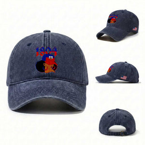 Haiti 1804 Curly Afro Queen Hoop Earrings Style Graphic Washed Cotton Baseball Cap Haitian Heritage Pride TS02 Washed Cap Universal Fit Navy Print Your Wear