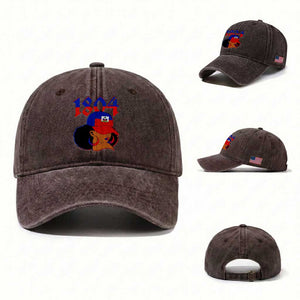 Haiti 1804 Curly Afro Queen Hoop Earrings Style Graphic Washed Cotton Baseball Cap Haitian Heritage Pride TS02 Washed Cap Universal Fit Dark Brown Print Your Wear
