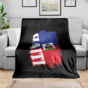 Haiti Flag Distressed Flag Graphic Throw Blanket Haitian Heritage Pride TS02 Print Your Wear