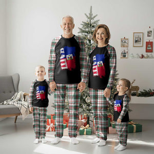 Haiti Flag Distressed Flag Graphic Plaid Pajama Set Haitian Heritage Pride TS02 Christmas Plaid Print Your Wear