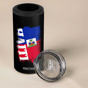 Haiti Flag Distressed Flag Graphic 4 in 1 Can Cooler Tumbler Haitian Heritage Pride TS02 Print Your Wear