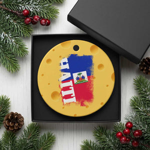 Haiti Flag Distressed Flag Graphic Ceramic Ornament Haitian Heritage Pride TS02 1pc Yellow Cheese Print Your Wear