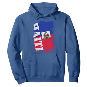 Haiti Flag Distressed Flag Graphic Hoodie Haitian Heritage Pride TS02 Royal Blue Print Your Wear