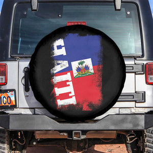 Haiti Flag Distressed Flag Graphic Spare Tire Cover Haitian Heritage Pride TS02 No hole Black Print Your Wear