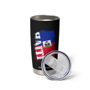 Haiti Flag Distressed Flag Graphic Tumbler Cup Haitian Heritage Pride TS02 Print Your Wear