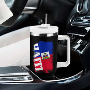 Haiti Flag Distressed Flag Graphic Tumbler With Handle Haitian Heritage Pride TS02 Print Your Wear