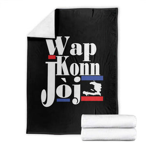 Wap Konn Joj Funny Haitian Creole Idiom Saying Throw Blanket Haiti Heritage Pride TS02 Black Print Your Wear
