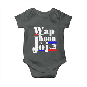 Wap Konn Joj Funny Haitian Creole Idiom Saying Baby Onesie Haiti Heritage Pride TS02 Dark Heather Print Your Wear