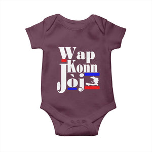 Wap Konn Joj Funny Haitian Creole Idiom Saying Baby Onesie Haiti Heritage Pride TS02 Maroon Print Your Wear