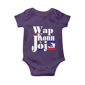 Wap Konn Joj Funny Haitian Creole Idiom Saying Baby Onesie Haiti Heritage Pride TS02 Purple Print Your Wear