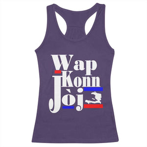 Wap Konn Joj Funny Haitian Creole Idiom Saying Racerback Tank Top Haiti Heritage Pride TS02 Purple Print Your Wear