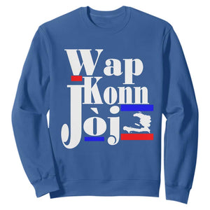 Wap Konn Joj Funny Haitian Creole Idiom Saying Sweatshirt Haiti Heritage Pride TS02 Royal Blue Print Your Wear