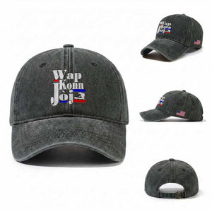 Wap Konn Joj Funny Haitian Creole Idiom Saying Washed Cotton Baseball Cap Haiti Heritage Pride TS02 Washed Cap Universal Fit Dark Green Print Your Wear