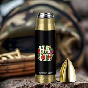 Haiti Tropical Floral Hibiscus Palm Leaves Island Graphic Bullet Tumbler Haitian Heritage Pride TS02 Print Your Wear