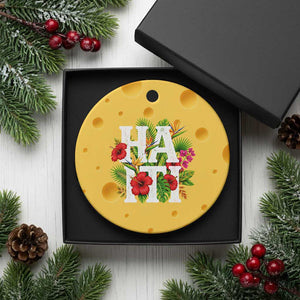 Haiti Tropical Floral Hibiscus Palm Leaves Island Graphic Ceramic Ornament Haitian Heritage Pride TS02 1pc Yellow Cheese Print Your Wear