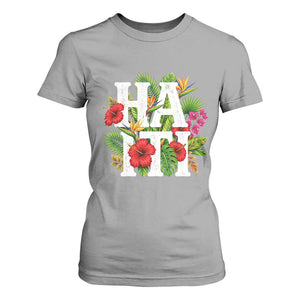 Haiti Tropical Floral Hibiscus Palm Leaves Island Graphic T Shirt For Women Haitian Heritage Pride TS02 Sport Gray Print Your Wear