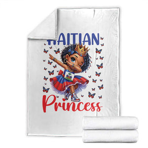 Cute Dabbing Haitian Princess Kids Graphic Throw Blanket Haiti Heritage Pride TS02 White Print Your Wear