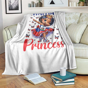 Cute Dabbing Haitian Princess Kids Graphic Throw Blanket Haiti Heritage Pride TS02 Print Your Wear