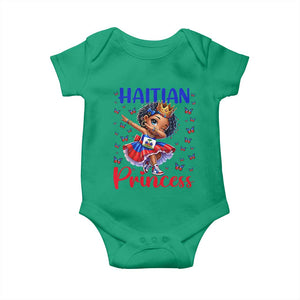 Cute Dabbing Haitian Princess Kids Graphic Baby Onesie Haiti Heritage Pride TS02 Irish Green Print Your Wear