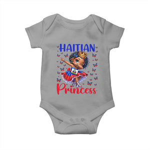 Cute Dabbing Haitian Princess Kids Graphic Baby Onesie Haiti Heritage Pride TS02 Sport Gray Print Your Wear