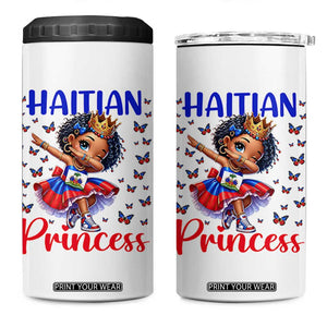 Cute Dabbing Haitian Princess Kids Graphic 4 in 1 Can Cooler Tumbler Haiti Heritage Pride TS02 One Size: 16 oz White Print Your Wear